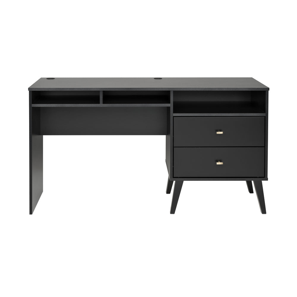 Image of Prepac Milo Desk with Side Storage and 2 Drawers - Black