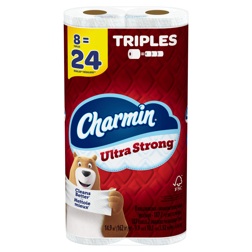 Image of Charmin Ultra Strong Toilet Paper 8 Triple Roll - 8 Rolls of 187 Sheets, 8 Pack