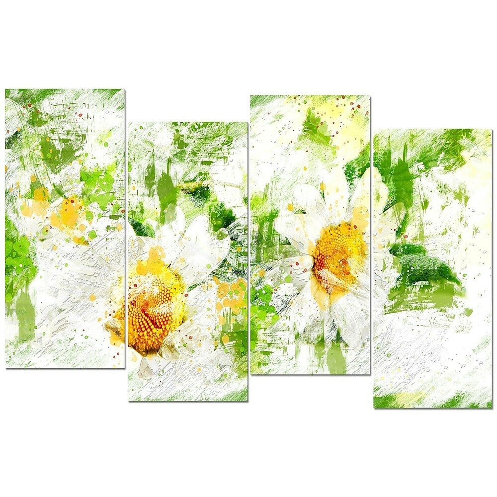 Image of Designart Pair of White Flowers Canvas Art Print, (PT3433-271)