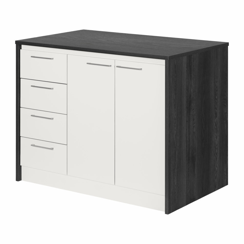 Image of South Shore Myro Kitchen Island with Storage - Gray Oak and White