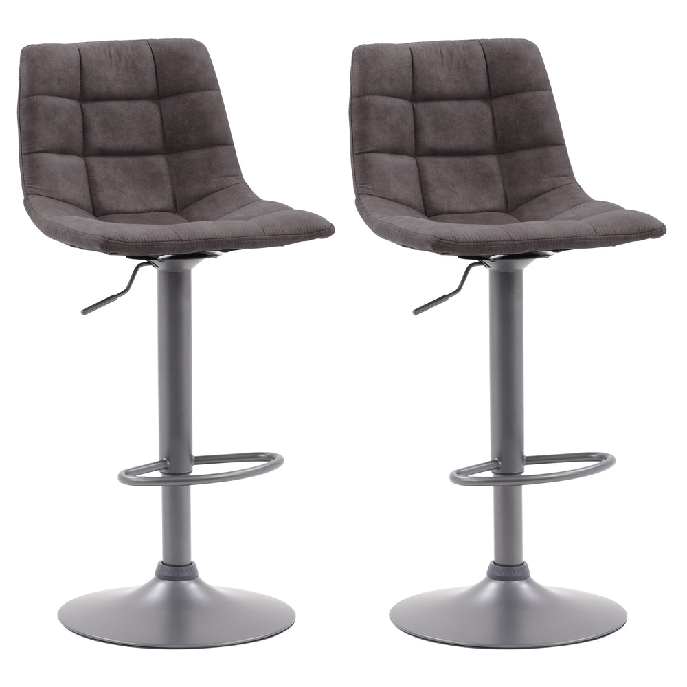 Image of CorLiving Palmer Adjustable Square Tufted Fabric Barstool - Grey - 2 Pack