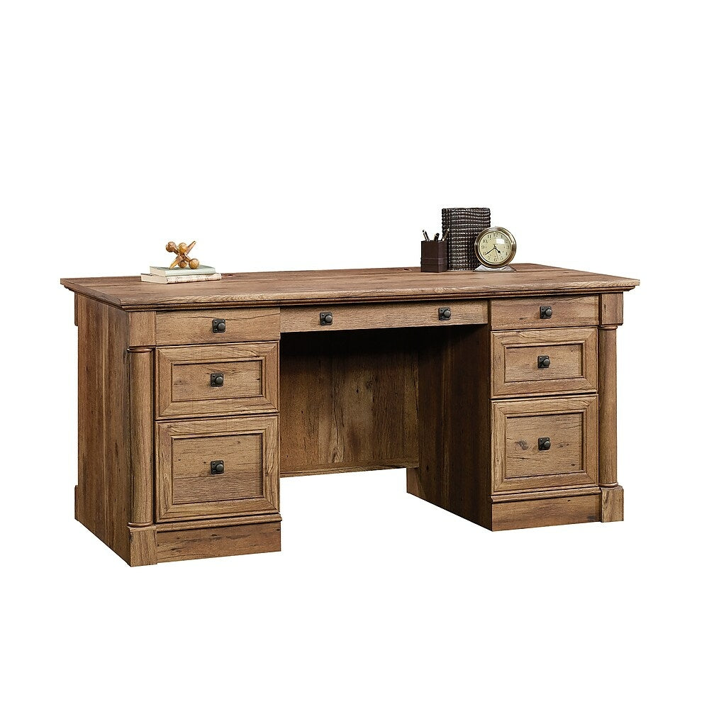 Image of Sauder Palladia Executive Desk, Vintage Oak, Brown
