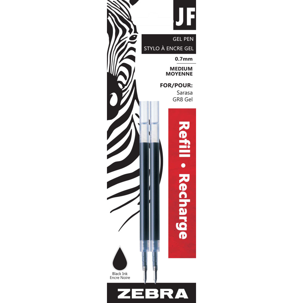 Image of Zebra Gel Pen Refills, Medium, Black, 2 Pack