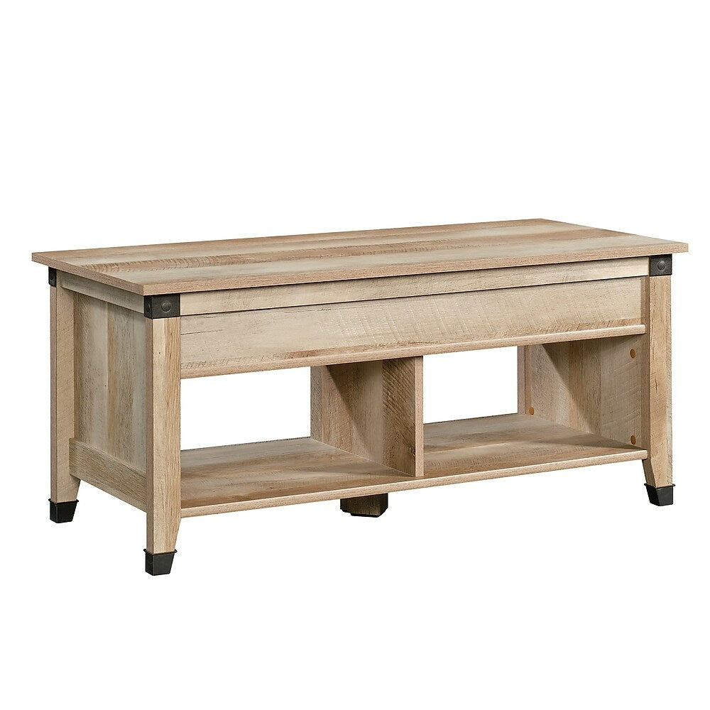 Image of Sauder 423040 Carson Forge Lift top Coffee Table, Lintel Oak, Brown