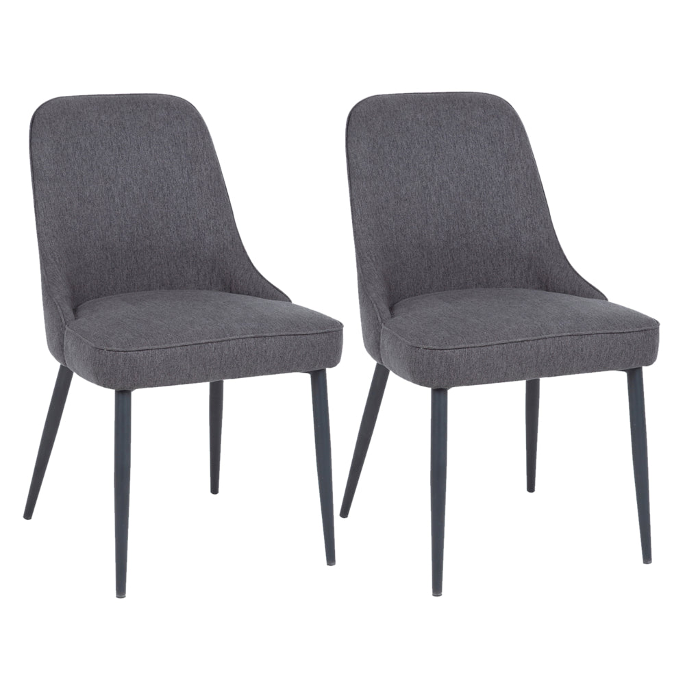 Image of My Home My Living Polyester Side Chair - Dark Grey - 2 Pack
