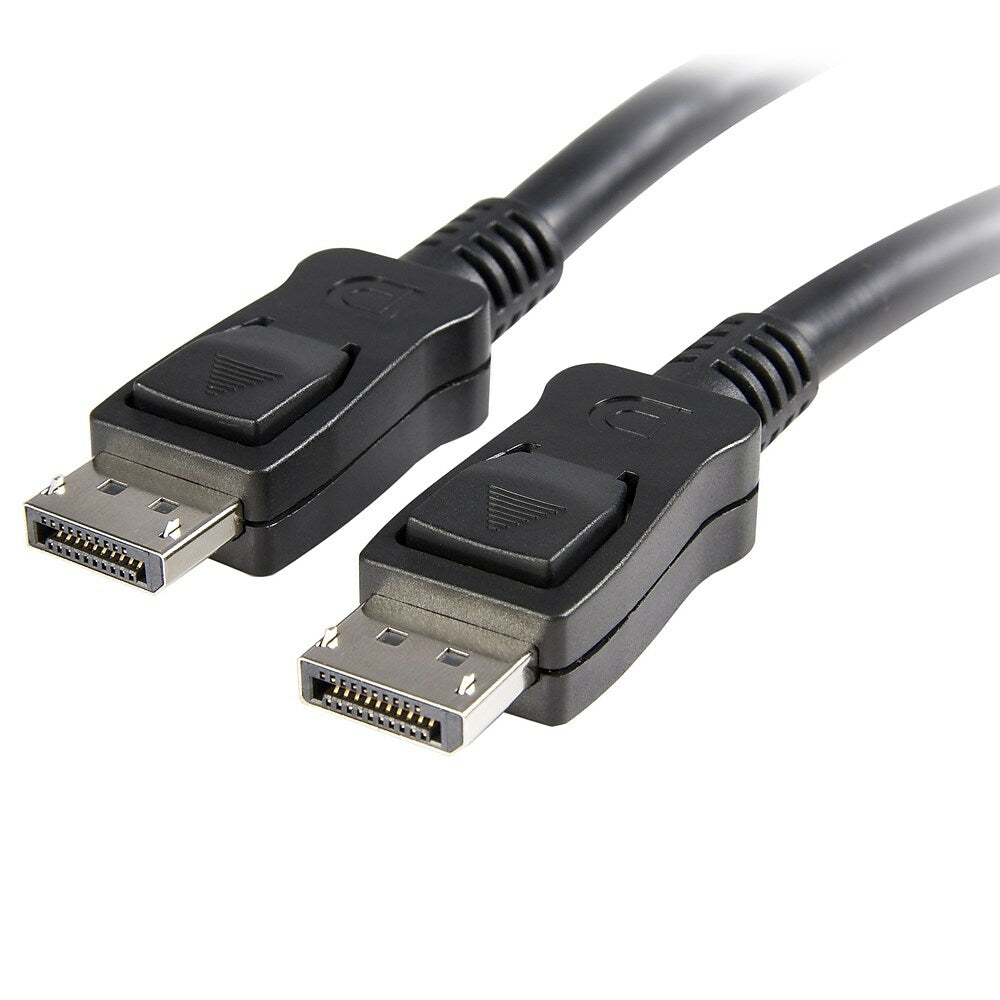 Image of StarTech Long Display Port 1.2 Cable with Latches M/M, Display Port 4k, 15 Ft., Black