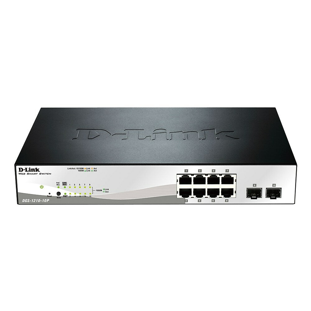 Image of D-Link DGS-1210-10P 10-port Gigabit PoE Smart Switch - including 2 Combo SFP ports