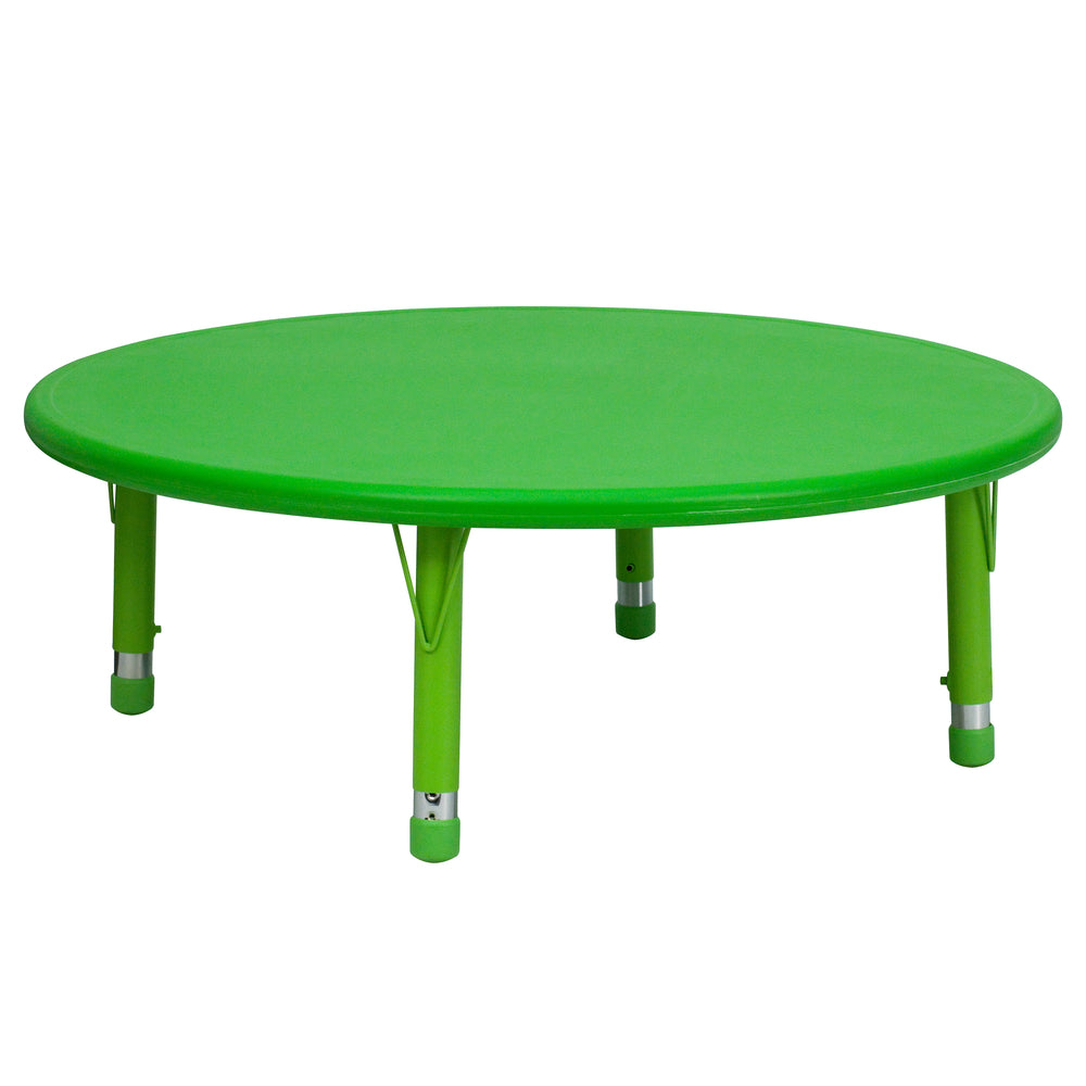 Image of Flash Furniture 45" Round Green Plastic Height Adjustable Activity Table