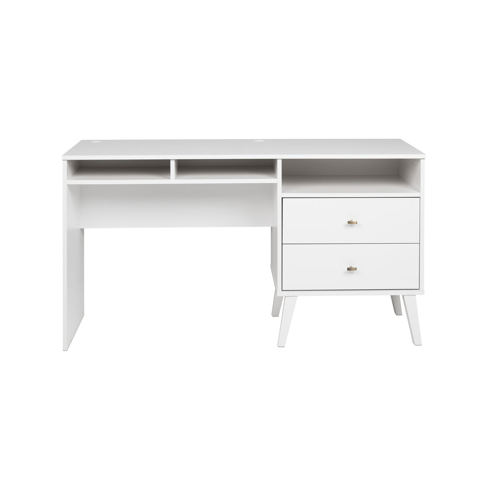 Image of Prepac Milo Desk with Side Storage and 2 Drawers - White