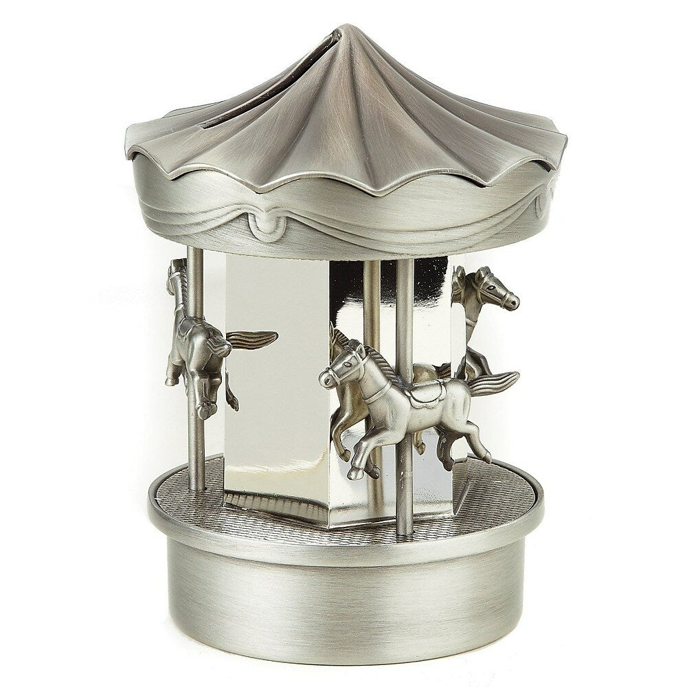 Image of Elegance Silver Plated & Pewter Finish Carousel Money Bank