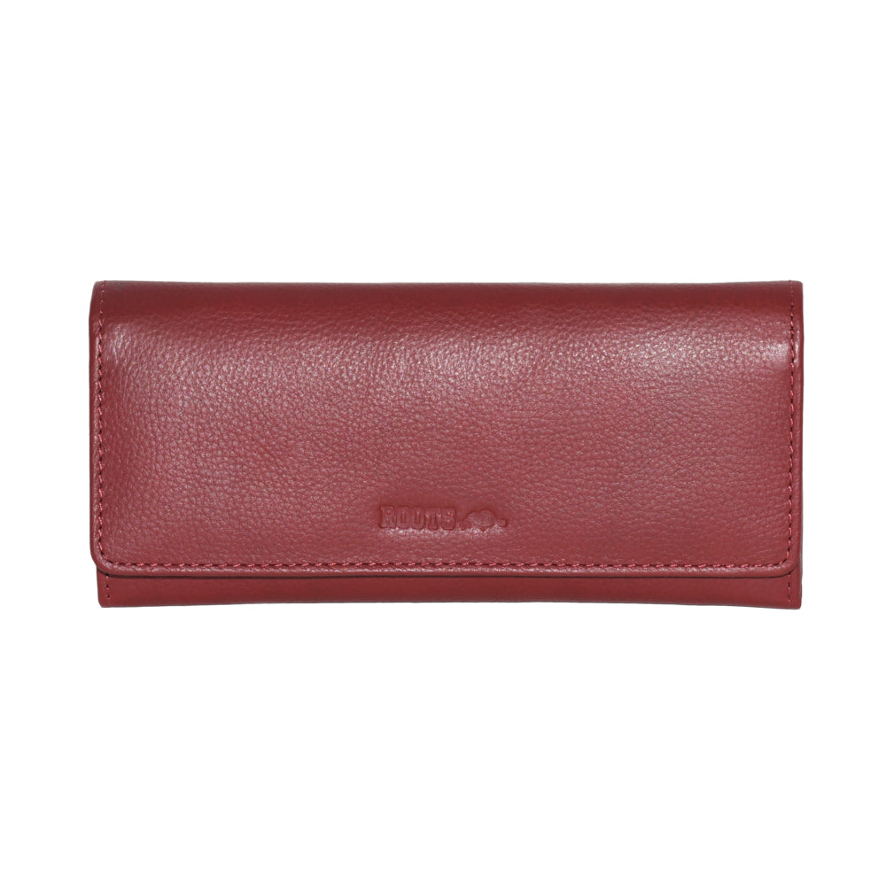 Image of Roots Slim Leather Clutch Wallet - Red