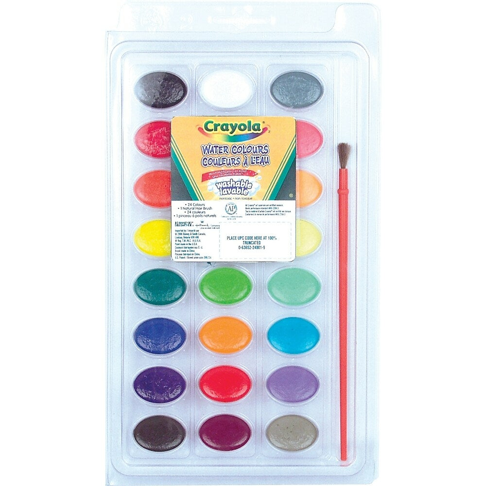 Image of Crayola Washable Watercolour Paint - 24 Colours, 24 Pack