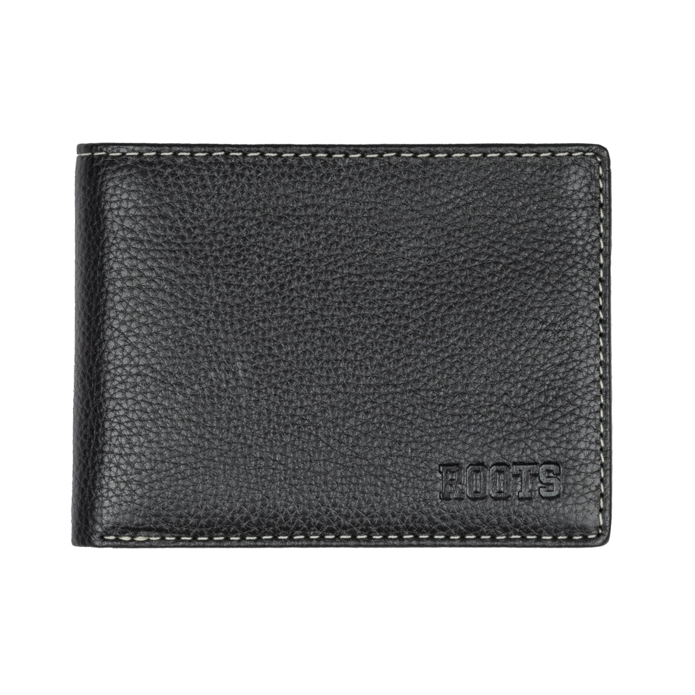 Image of Roots Men's Slim Bifold Wallet with Top ID Wing - Black