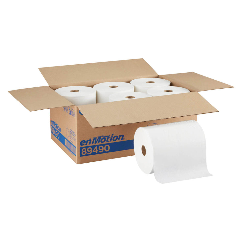 Image of Paper High Capacity Roll Towel Epa Compliant, 10 x 800 Ft, 1-Ply, White, 6 Pack