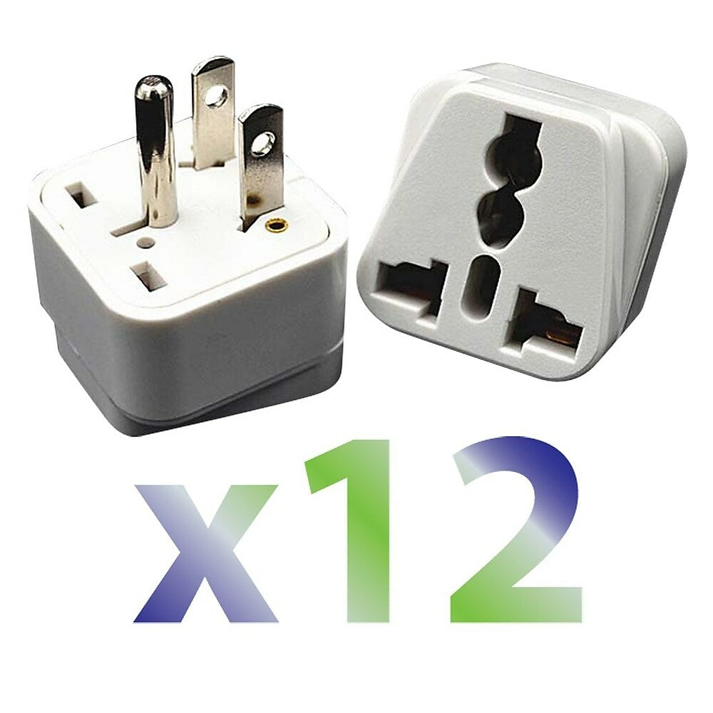Image of Exian Universal to North America Travel Adapter, 12/Pack