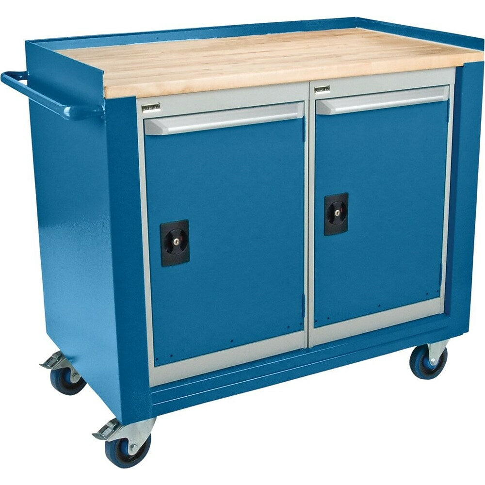 Image of Kleton Industrial Duty Mobile Service Benches, 2 Doors, Blue