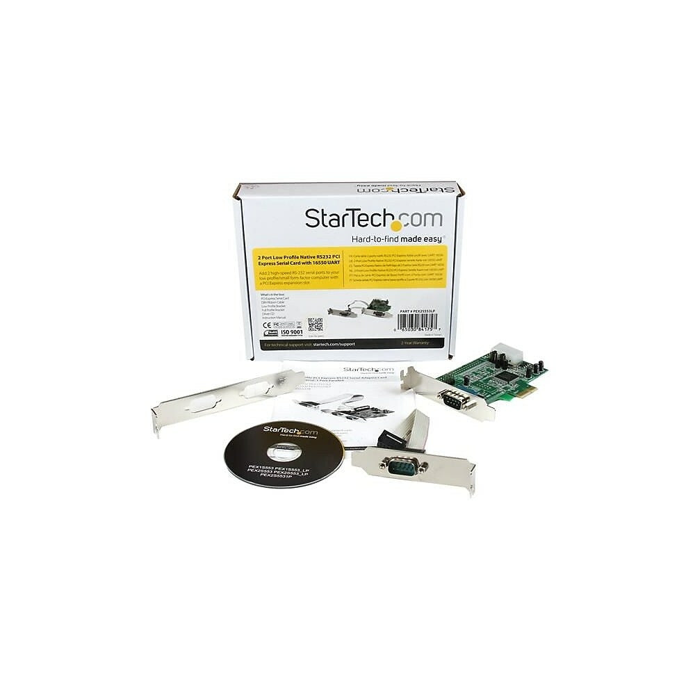Image of StarTech 2 Port Low Profile Native RS232 PCI Express Serial Card with 16550 UART