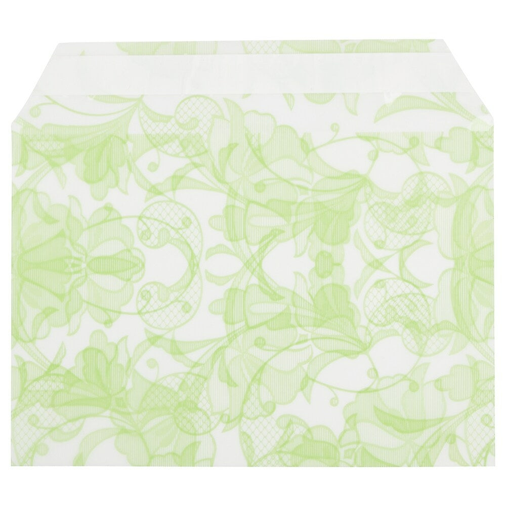 Image of JAM Paper Cello Sleeves, A7, 5 1/16 x 7 3/16, Green Lace, 100 Pack (2785507)