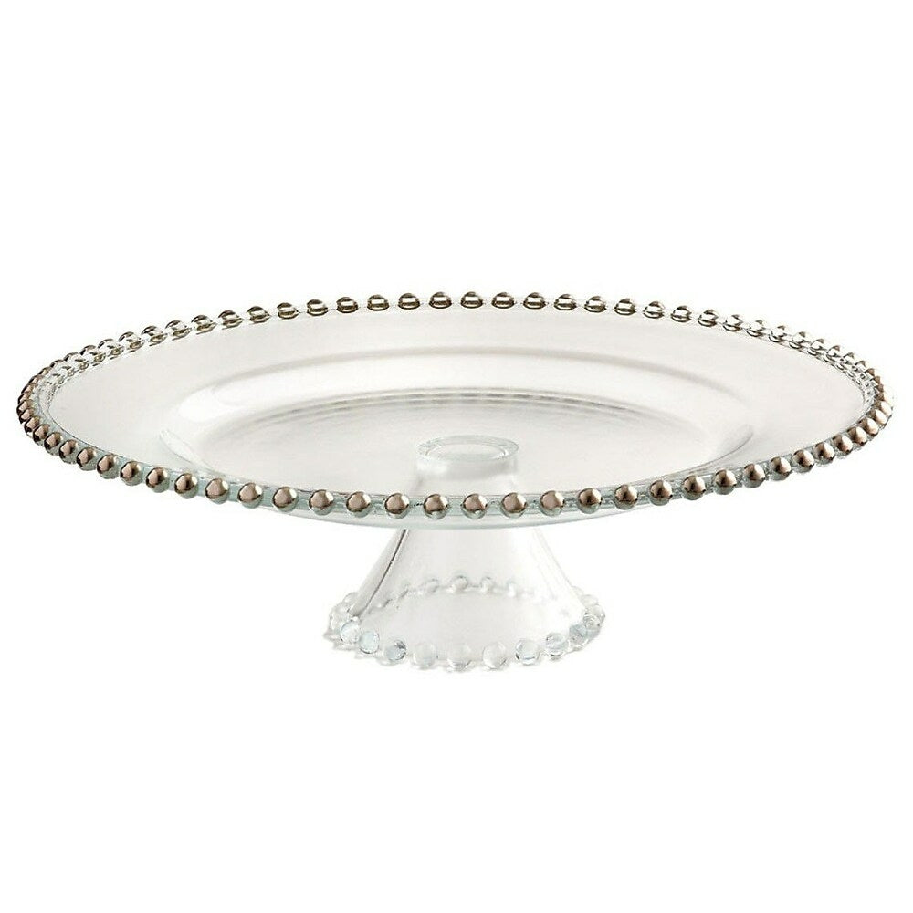 Image of Elegance 13" Silver Beaded Footed Cake Stand