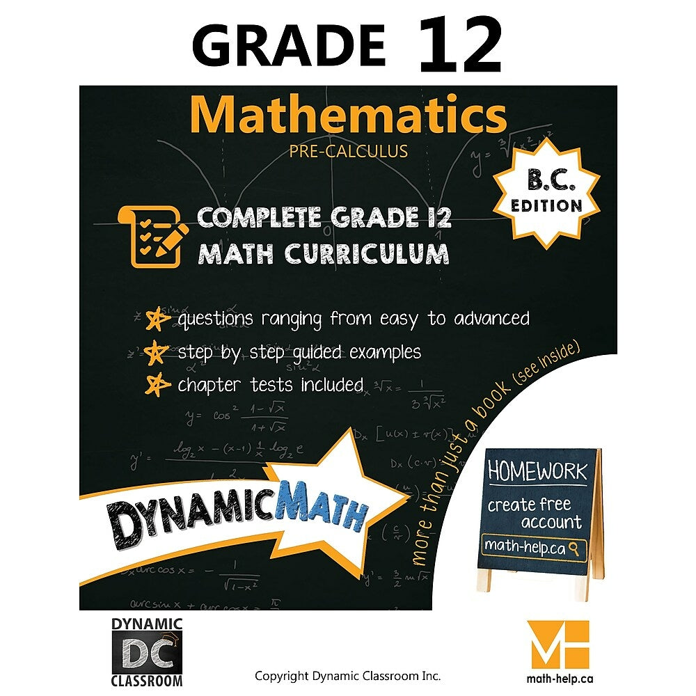 Image of Dynamic Math Workbook BC - Grade 12