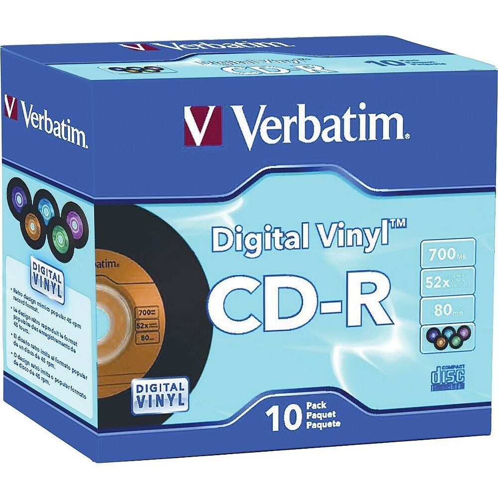 Image of Verbatim Digital Vinyl CD-R 700MB/80min with Cases, 10 Pack