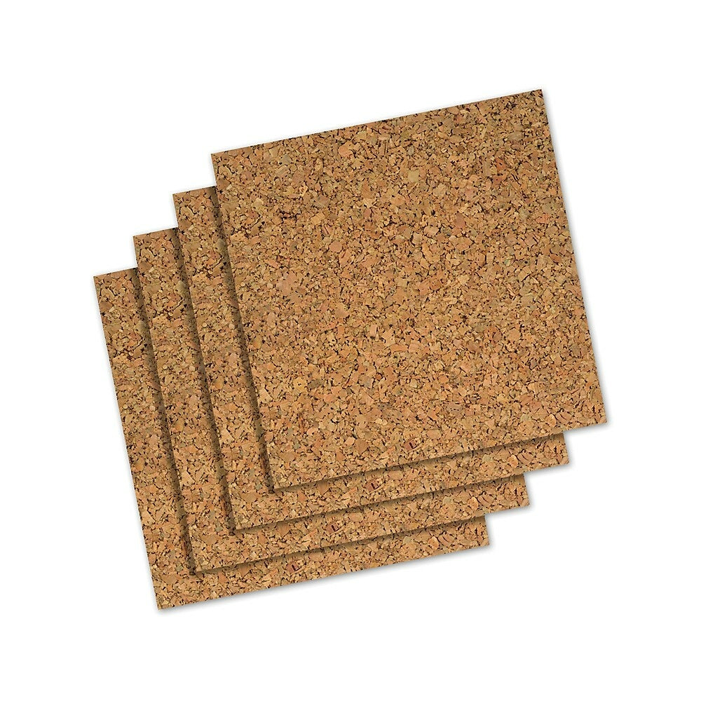 Image of Staples Cork Tiles, 12" x 12", 4 Pack