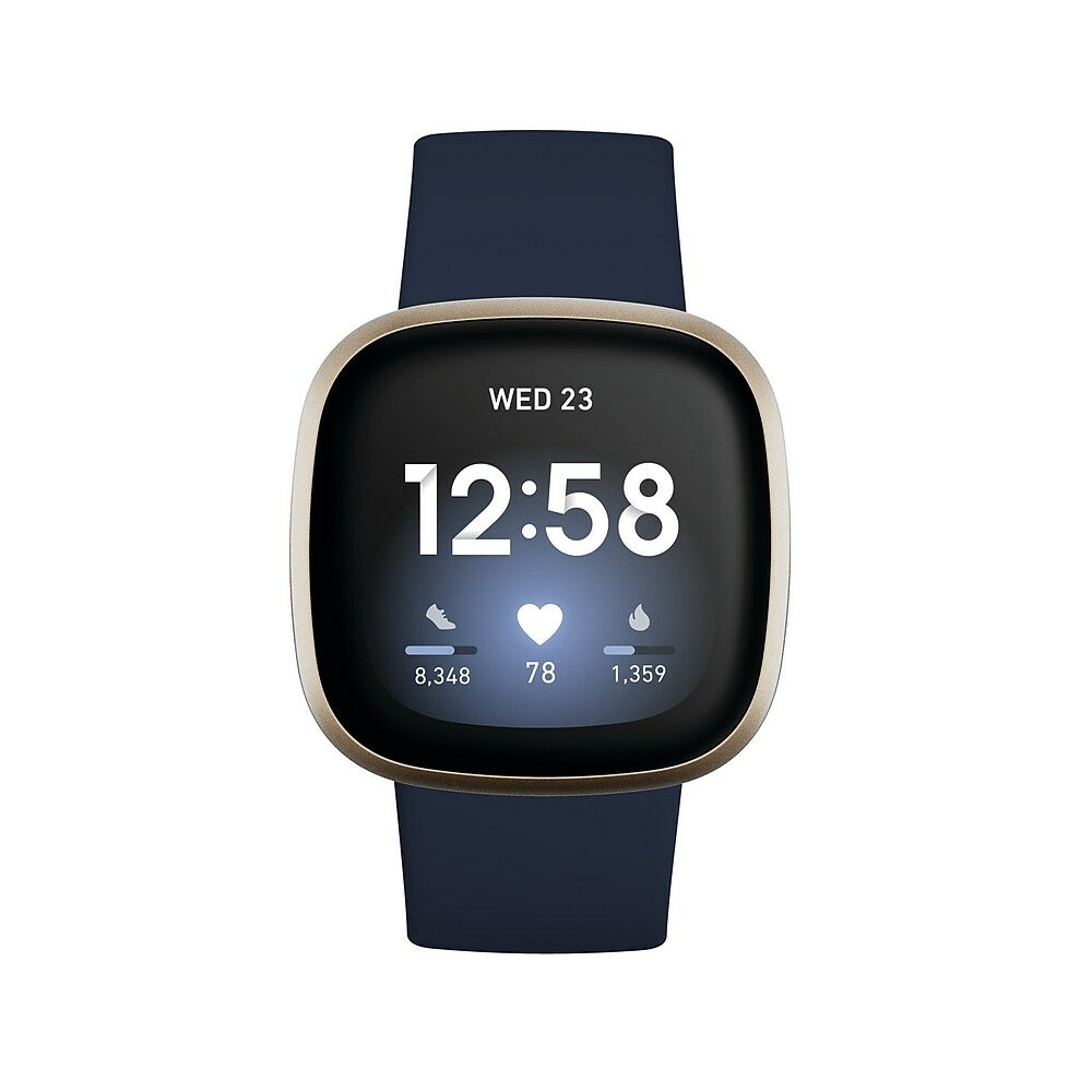 Fitbit Versa 3 Smart Watch - Midnight/Soft Gold Aluminum