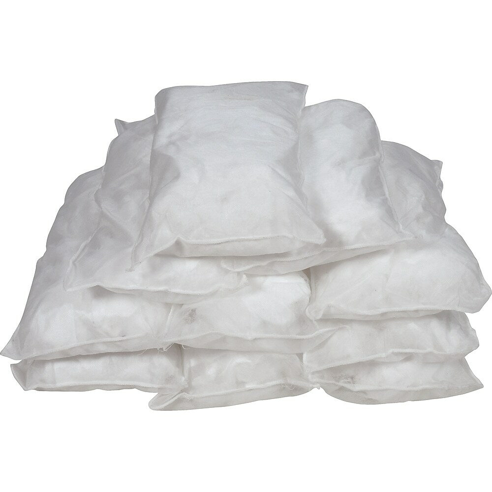 Image of Zenith Safety Sorbents Pillows, Oil Only, 18" L x 8" W, 10 Pack