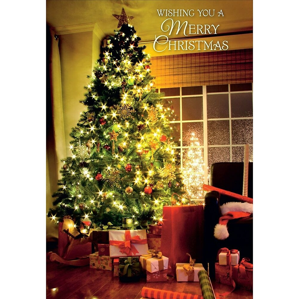 Image of Christmas Cards, Christmas Tree at Home, 18 Pack