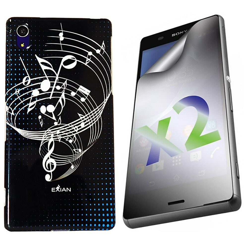 Image of Exian Musical Notes Case for Sony Xperia Z3 - Black