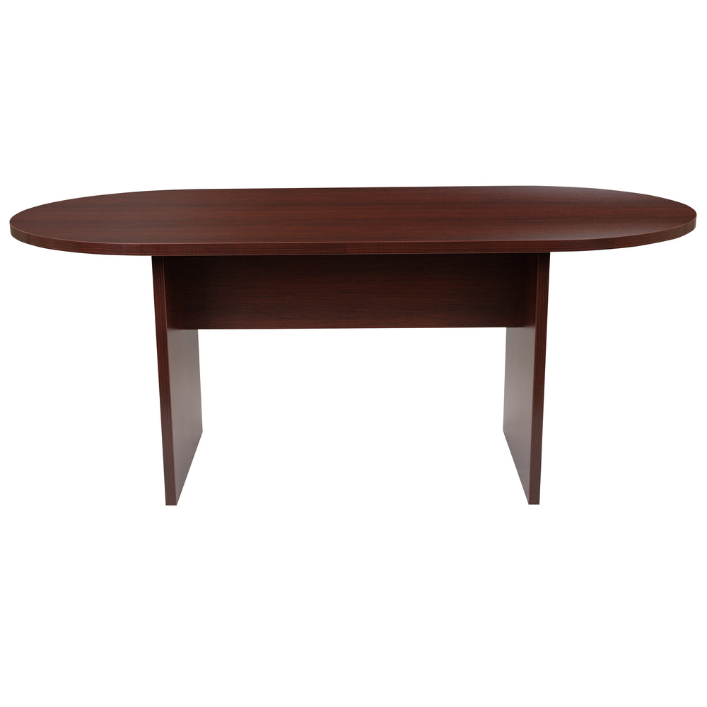 Image of Flash Furniture 6 Foot (72 inch) Oval Conference Table - Mahogany