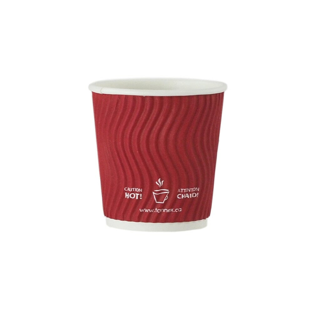 Image of Tannex Double Wall Paper Hot Cups - 4oz - Red - 200 Pack