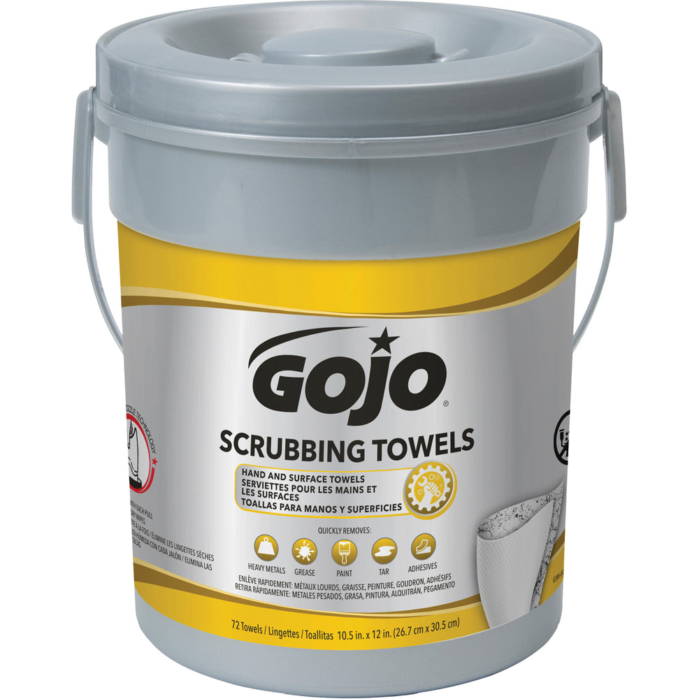 Image of Gojo Multipurpose Scrubbing Wipes Canister, 4 Pack