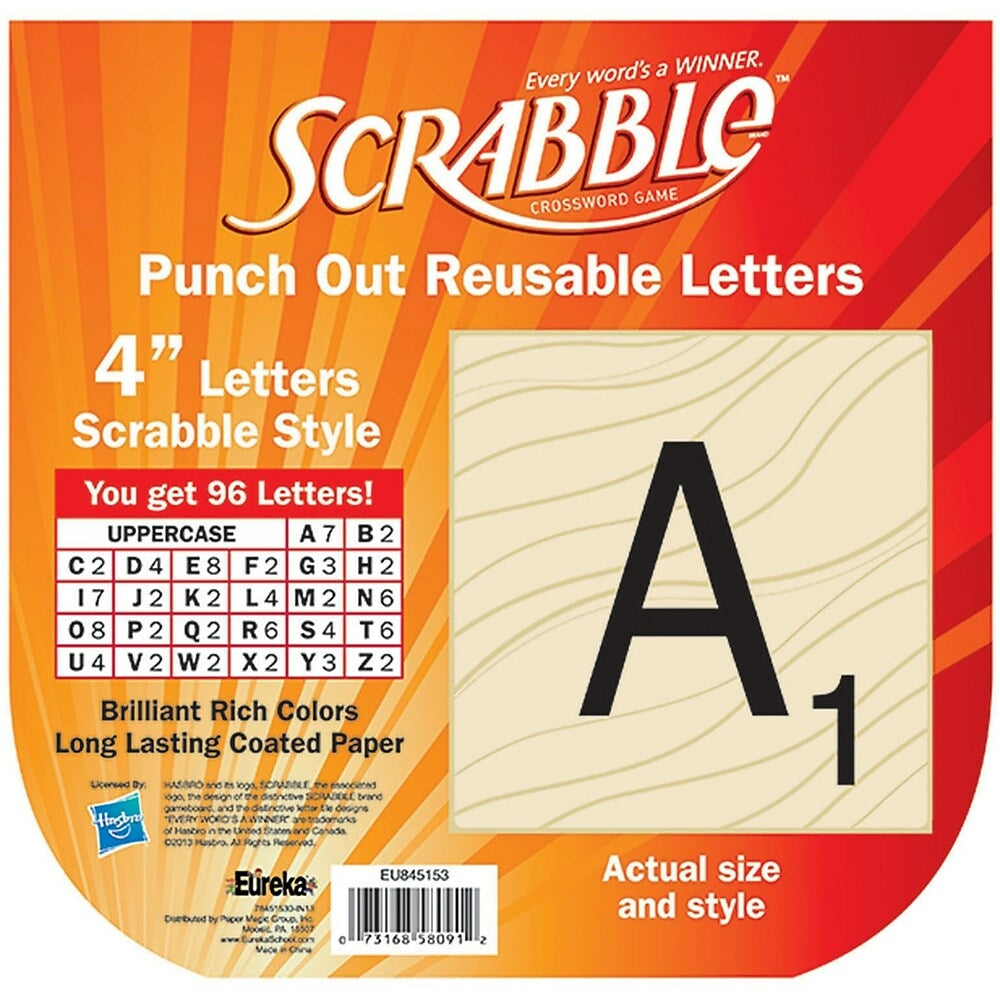 Image of Eureka Scrabble 4" Deco Letters, Black (EU-845153)