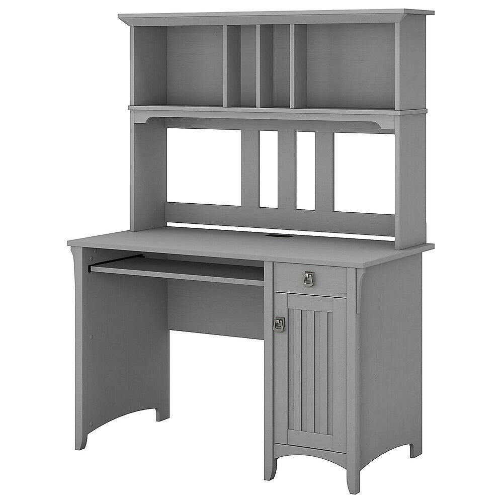 Image of Bush Furniture Salinas Computer Desk with Hutch, Cape Cod Grey (MY72308-03)