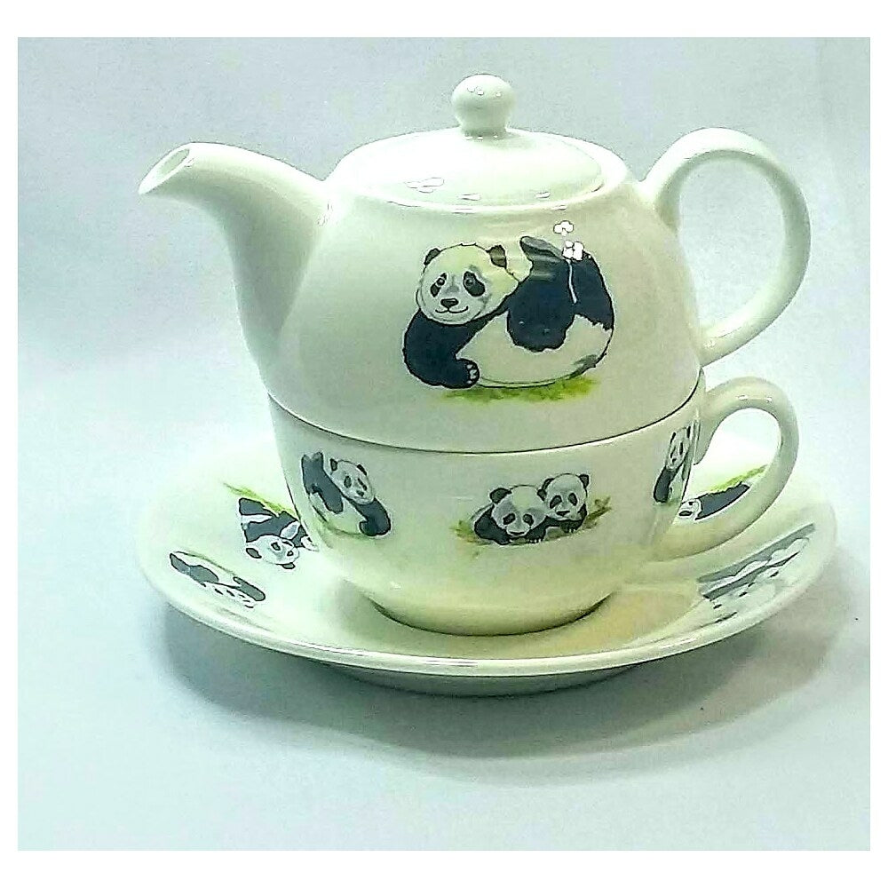 Image of Roy Kirkham Tea for One Teapot with Tea Cup and Saucer - Panda