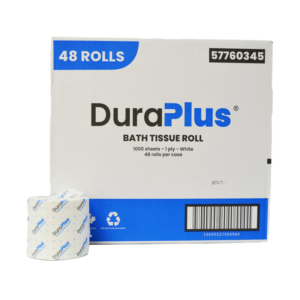 Image of DuraPlus 1-Ply Bathroom Tissue - White - 48 Pack