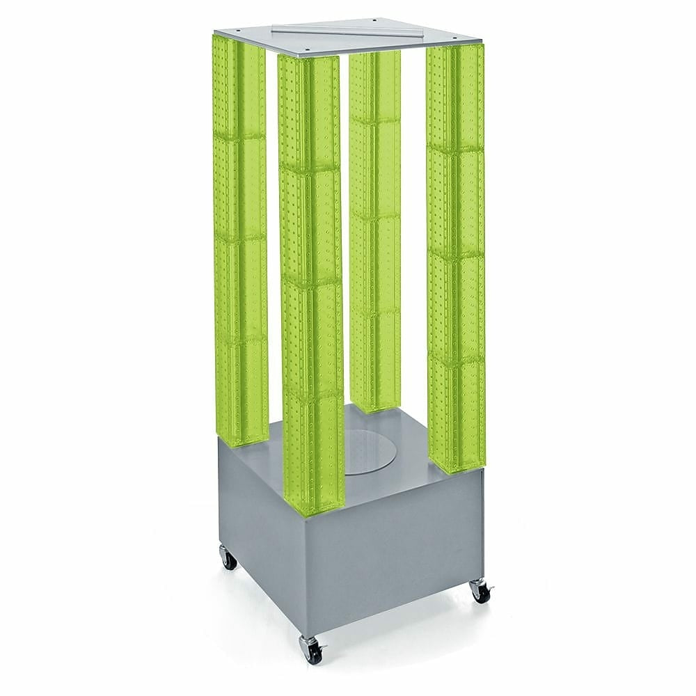 Image of Azar Displays 64" Pegboard Four Tower Display, Green (700228-GRE)