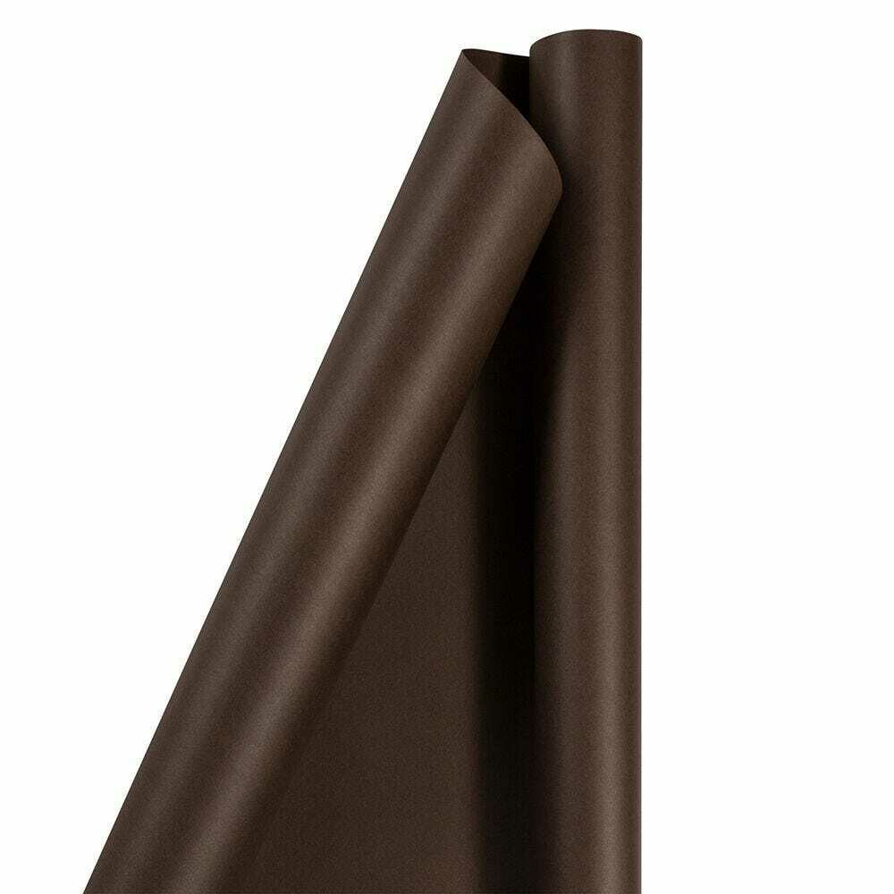 Image of JAM Paper Gift Wrap - Matte Wrapping Paper - 25 sq. ft. - Matte Chocolate Brown