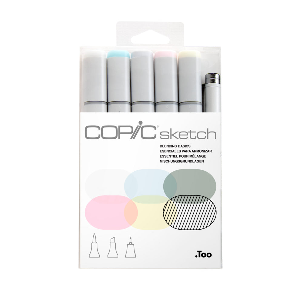 Image of Copic Sketch Dual Tipped Multiliner Ink Markers - Blending Basics - Set of 5, Assorted