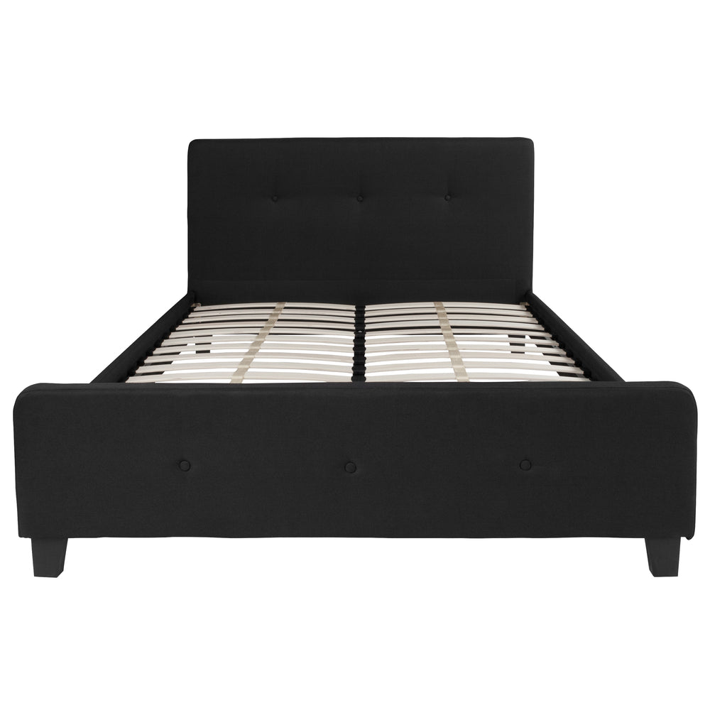 Image of Flash Furniture Tribeca Queen Size Tufted Upholstered Platform Bed - Black Fabric