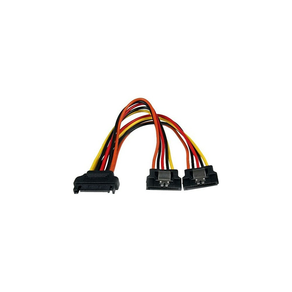 Image of StarTech 6In Latching Sata Power Y Splitter Cable Adapter, M/F, Black
