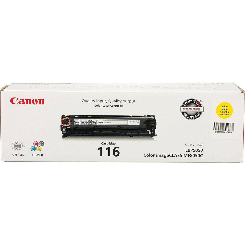 Image of Canon 116 Yellow Toner Cartridge (1977B001)