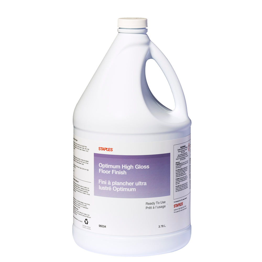 Image of Staples Optimum High Gloss Floor Finish - 3.78 L