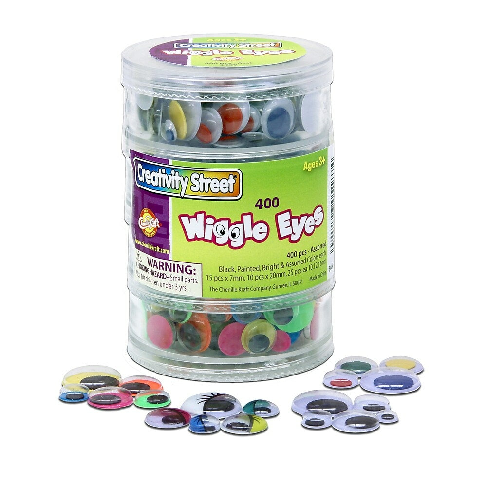 Image of Chenille Craft Stacking Storage Wiggle Eyes Containers, 400 Eyes, 800 Pack (CK-3409)