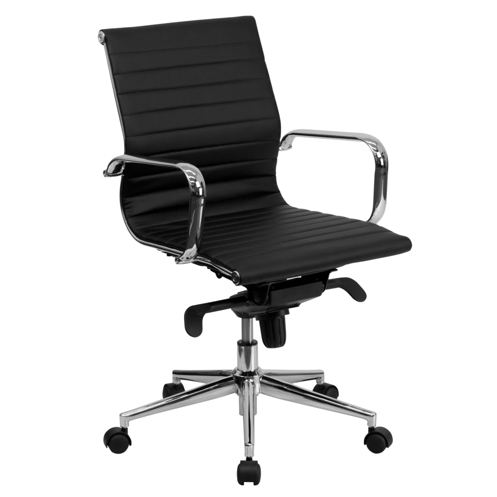 Image of Nicer Interior Eames Aluminum Low Back Office Chair - Black