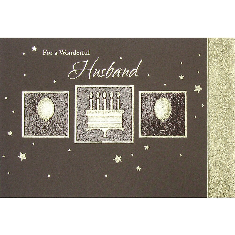 Image of Rosedale Greeting Card, Birthday Husband, Cake, 6 Pack