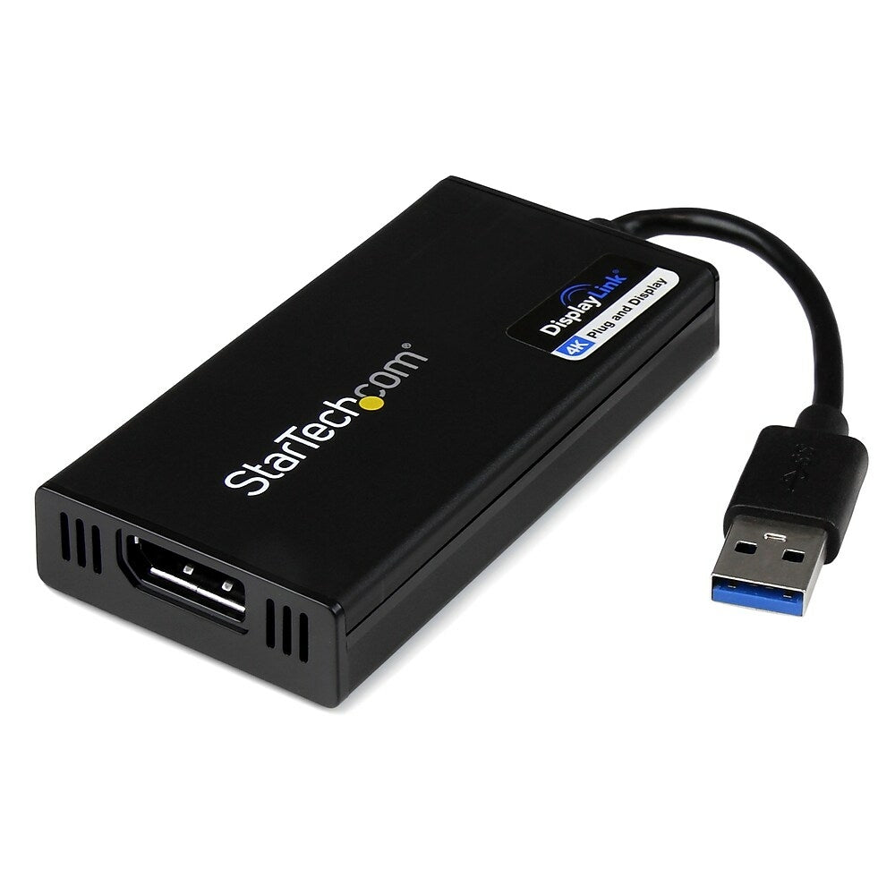 Image of StarTech USB 3.0 to 4K Displayport External Multi Monitor Video Graphics Adapter, Displaylink Certified, Ultra Hd 4K, Black