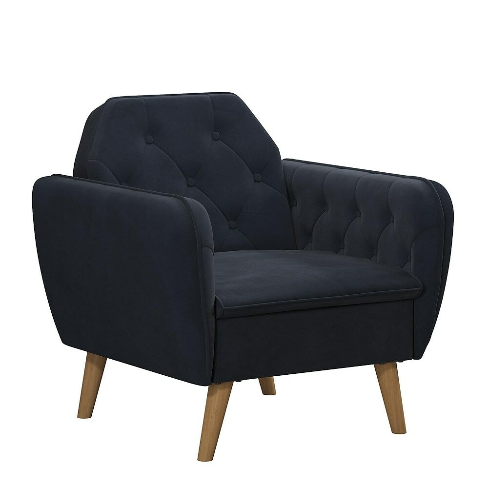 Image of Novogratz Tallulah Memory Foam Chair, Blue Velvet