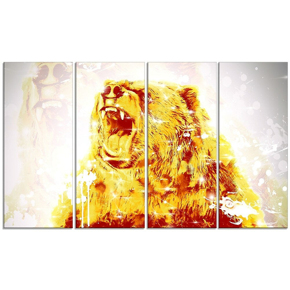 Image of Designart Sparkling Bear Canvas Art Print, 5 Panels, (PT2349-271)
